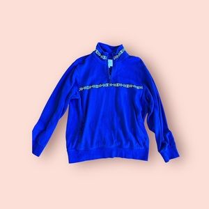 American Eagle Quarter Zip Blue Vintage